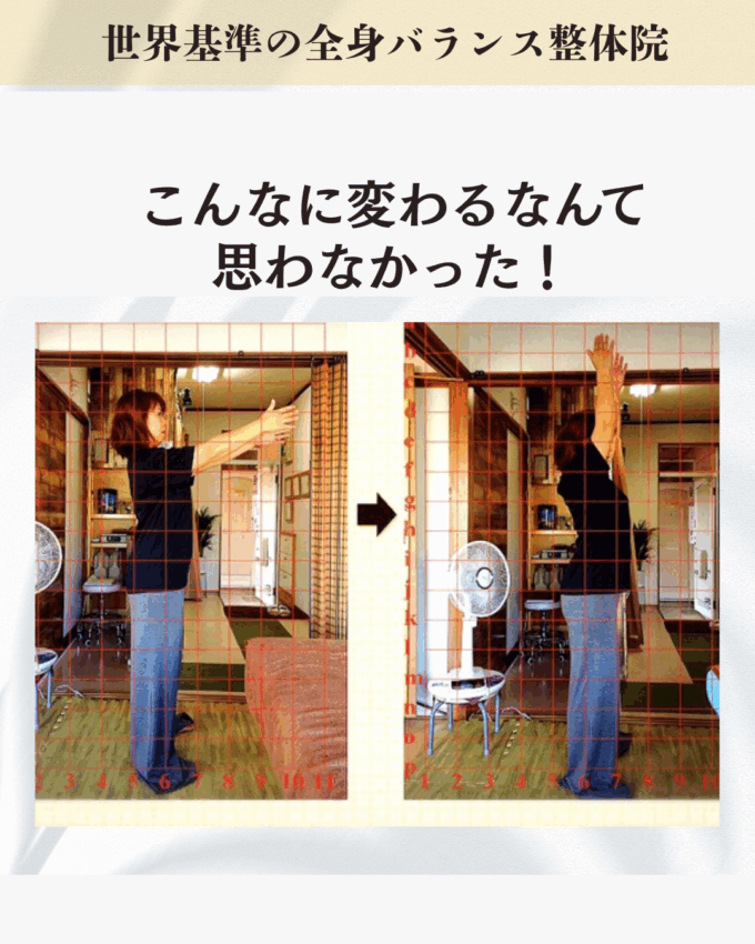 巻き肩と猫背でお悩みのお客様のビフォーアフター